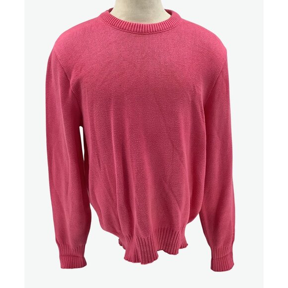Lands' End Other - Lands End Mens Pink 90s 100% Cotton Crewneck Sweater Size L Made In USA